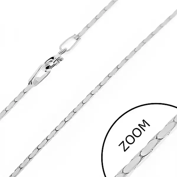 925 ezüst nyaklánc - oválisok szögletes élekkel, 1 mm