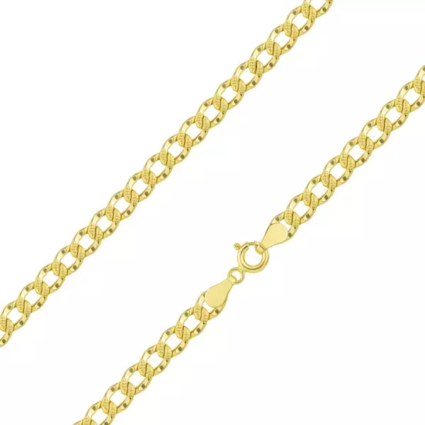 14K sárga arany nyaklánc - szélesebb szemek apró mélyedésekkel díszítve, 500 mm