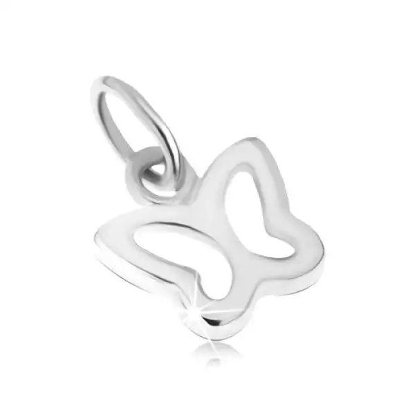 Arany medál 585 - fényes sima lepkekörvonal fehér aranyból