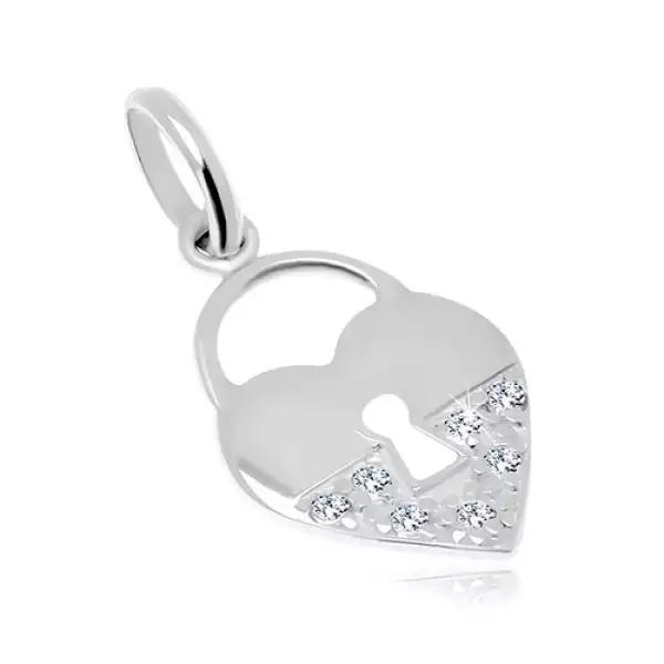 925 ezüst medál, szívtábla - sima és cirkóniás felek
