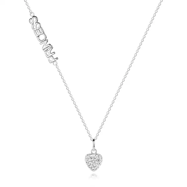 Nyakék 925 ezüstből, átlátszó cirkóniás szív, 