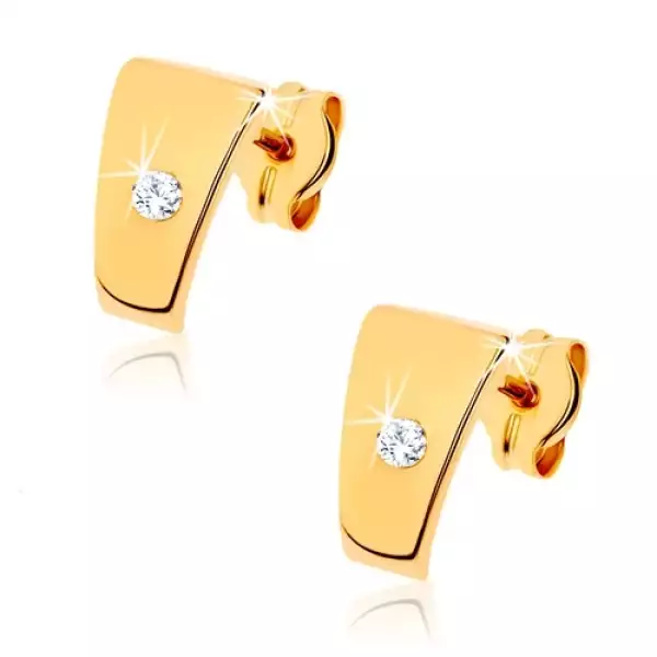 9K arany trapéz fülbevaló cirkóniával