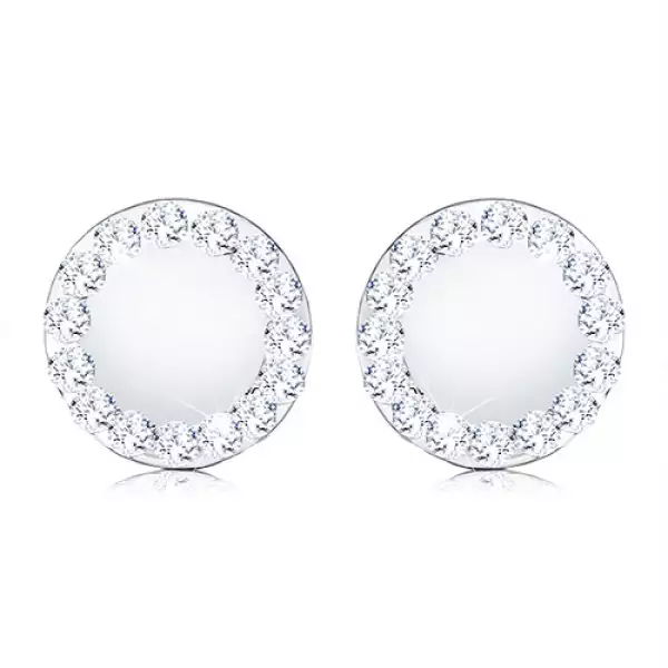 9K arany fülbevaló gyöngyházfényű középponttal és Swarovski kristályokkal