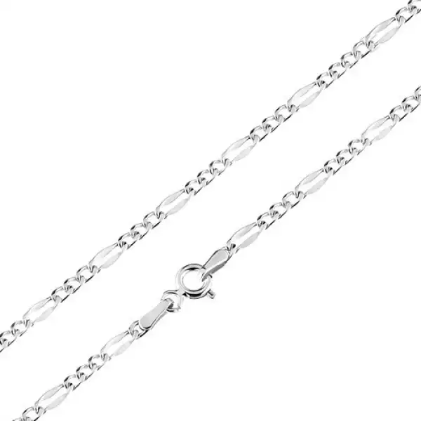 585 arany lánc - három ovális szem, egy hosszúkás elem, 500 mm