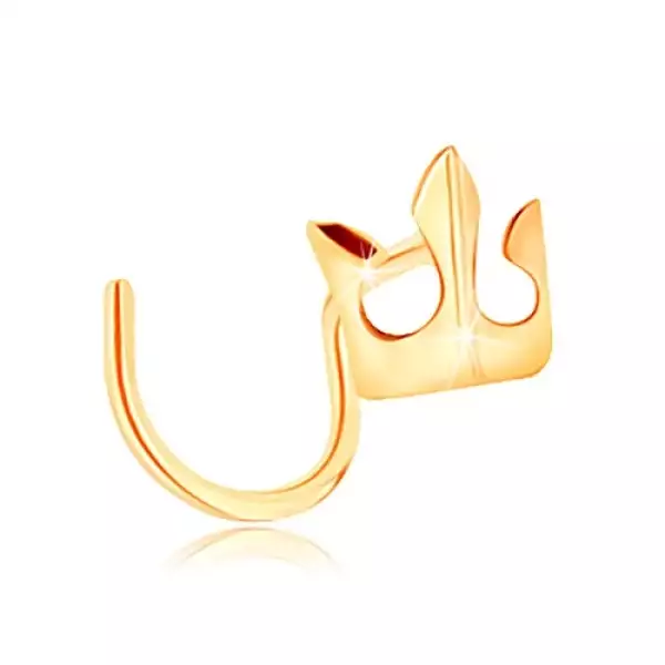 14K sárga arany orrpiercing - kis csillogó korona