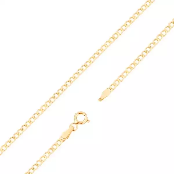 Lánc 14K sárga aranyból - lapos ellipszis szemek, 500 mm