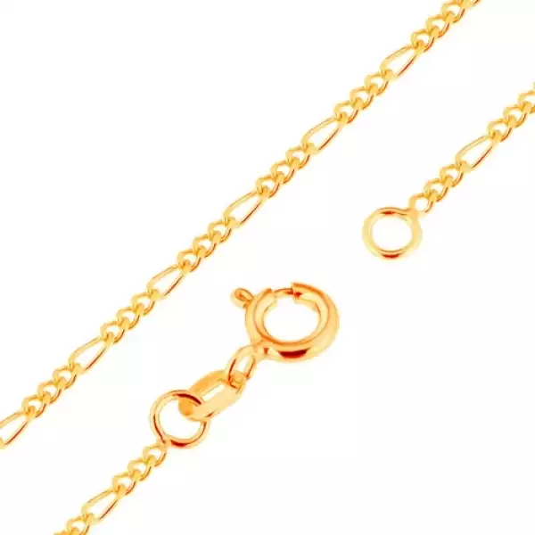 9K arany nyaklánc - Figaro minta, három ovális és egy hosszúkás szem, 500 mm