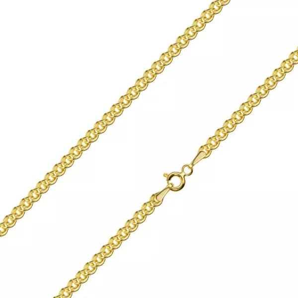 Arany nyaklánc - csillogó nagyobb és kisebb ellipszis szemek, 450 mm