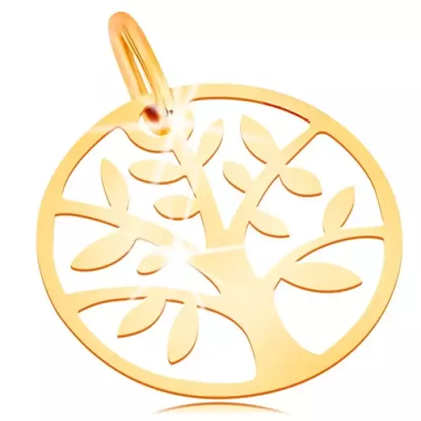 585 arany medál - fényes és sima, kör életfával