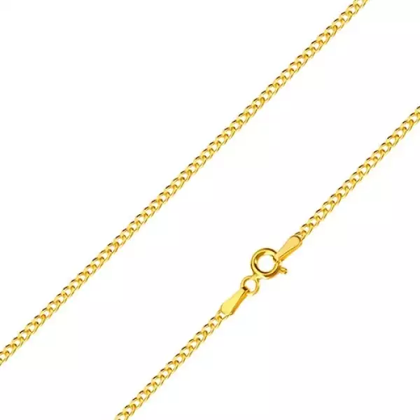 585 arany nyaklánc - egymásba kapcsolódó láncszemek, fényes felület, 450 mm