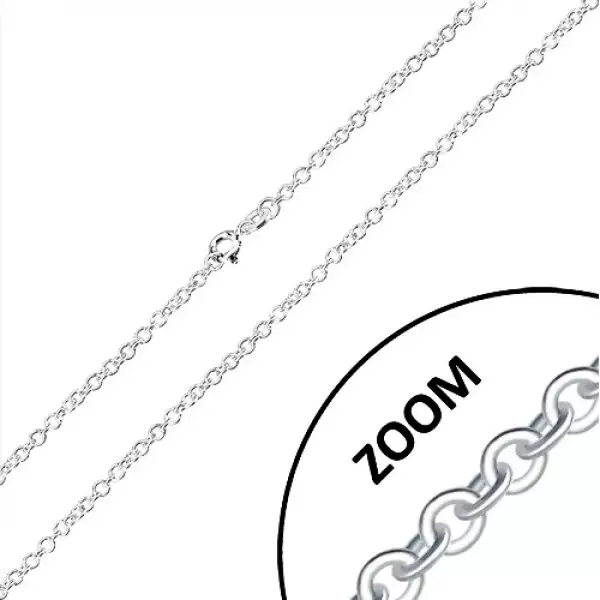925 ezüst lánc - egymásra merőlegesen összekapcsolt kerek szemek, 2,6 mm
