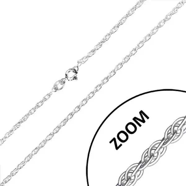 Ezüst nyaklánc - finom megcsavart szemek, 1,9 mm