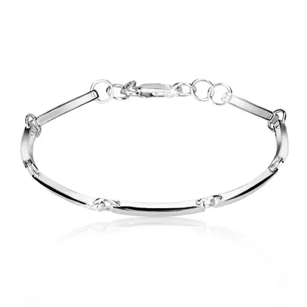 Karkötő 925 ezüstből - keskeny fényes, karikákkal összekapcsolt elemek