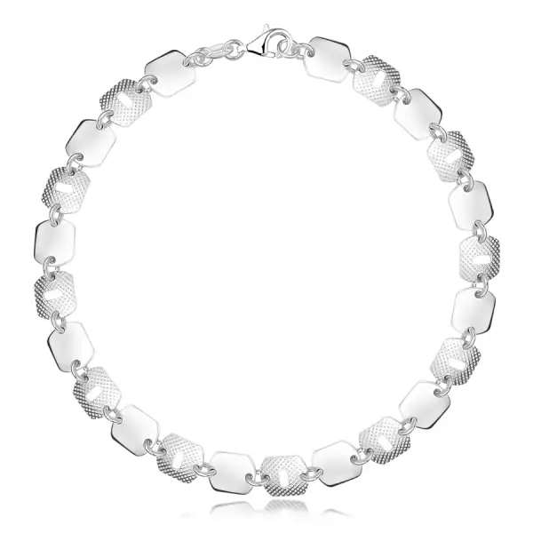 Karkötő 925 - ös ezüstből - sima és rácsos négyzetek