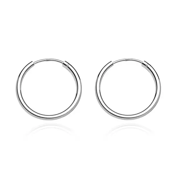 Kerek fülbevaló ezüstből - vastagabb fényes karika, 12 mm