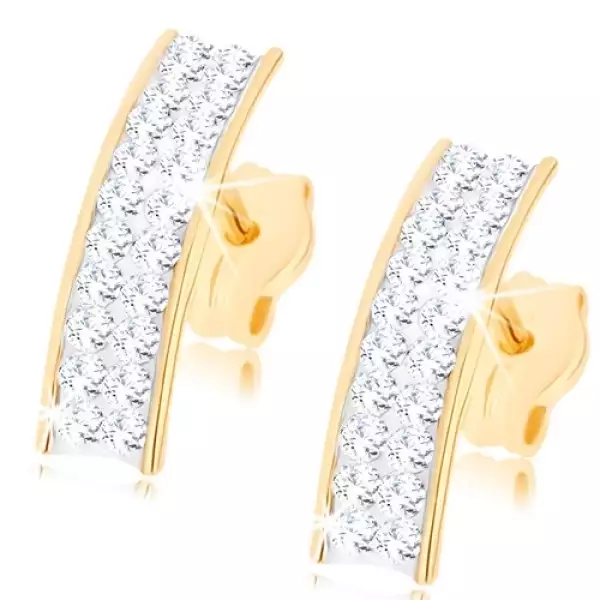 9K arany fülbevaló Swarovski kristállyal