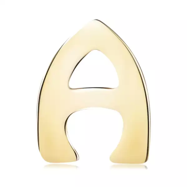 14K arany medál - tükörfényes felület, nagy nyomtatott A betű