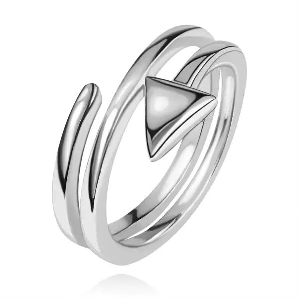 Gyűrű 925 ezüstből - keskeny spirálszerűen csavart nyíl, fényes felület - Nagyság_ 58