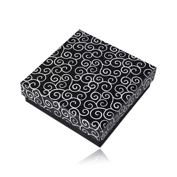 Ajándékdoboz egy nyaklánchoz vagy egy szetthez – fekete színű, felület ornamentum motívummal
