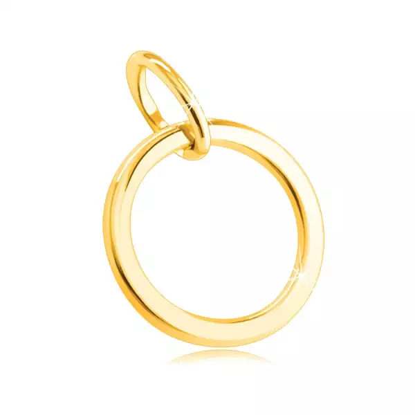 Medál 14K sárga aranyból - vékony sima körvonal tükörsimáral csiszolt felülettel