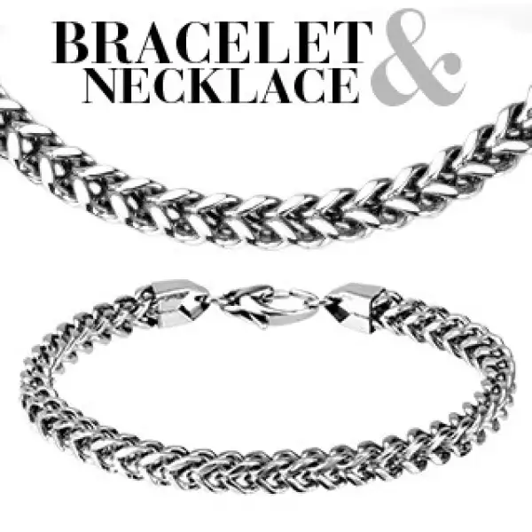 Lánc és karkötő szett - kétsoros lánc