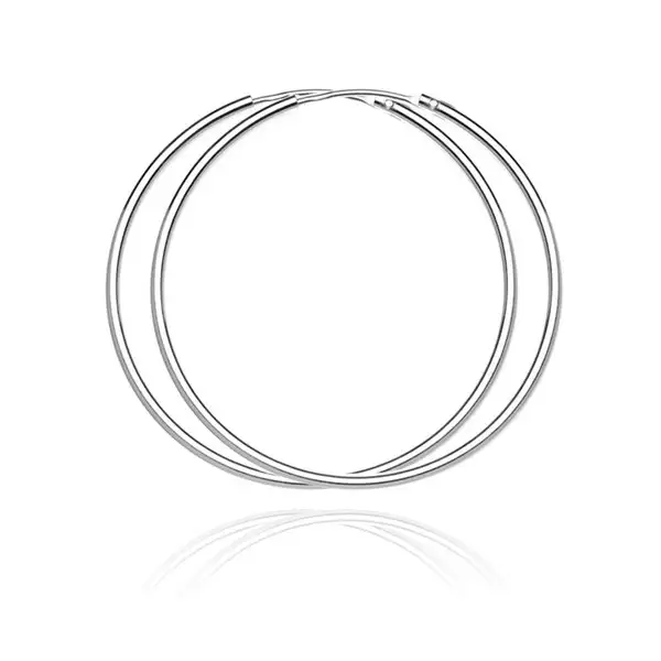 Karika fülbevaló 925 ezüstből - egyszerű, finom dizájn, 45 mm