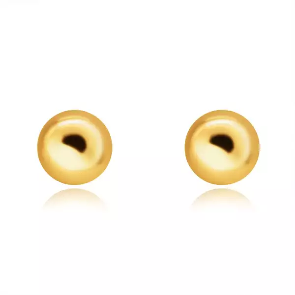 9K arany fülbevaló - tükör simára csiszolt fél gyöngy, fülbevaló, stekker zár