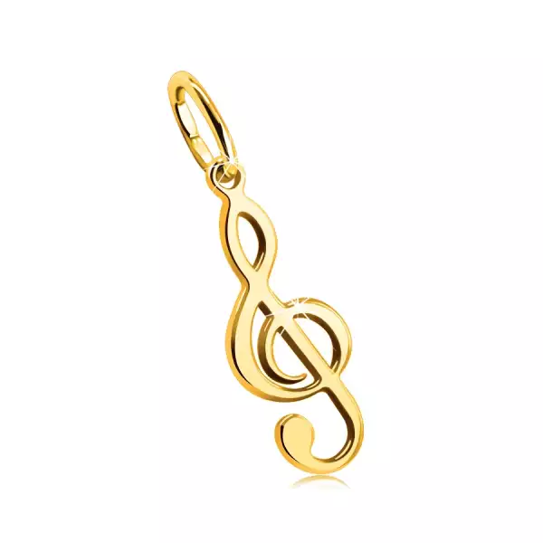 9K arany medál - violinkulcs, sima és fényes felület