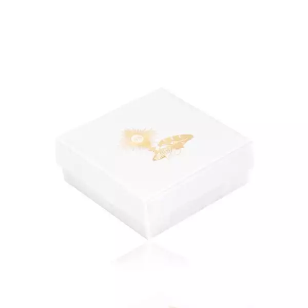 Gyöngyház fehér ékszerdoboz - az elsőáldozás motívuma arany színben