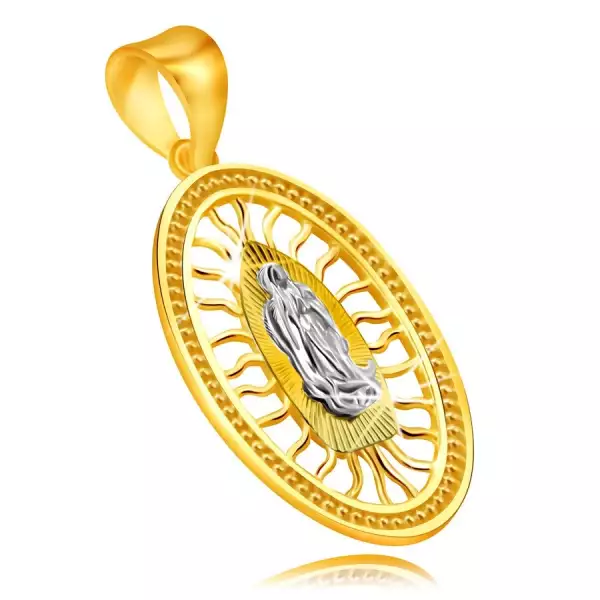 585 kombinált arany medál - imádkozó Szűz Máriát ábrázoló medál