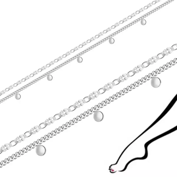 Bokalánc szett 925 ezüstből – lapos korongok, két lánc