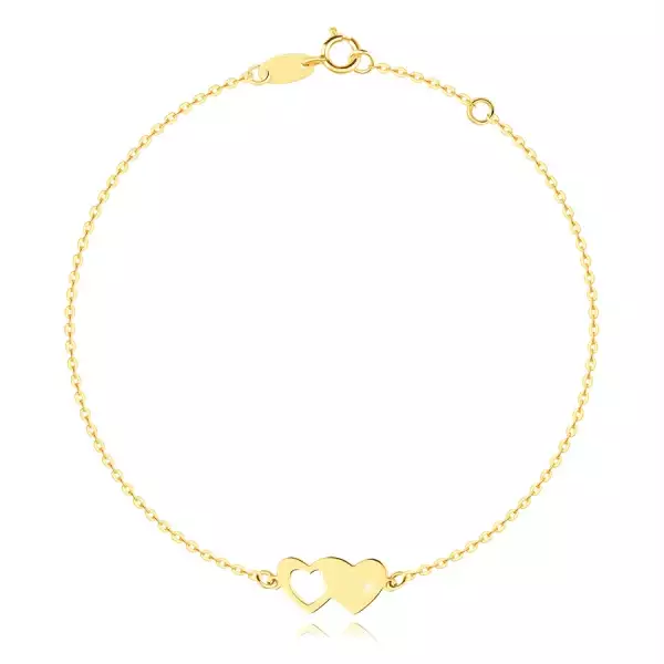 585 Arany karkötő – szív körvonal, tömör szívvel összeillesztve