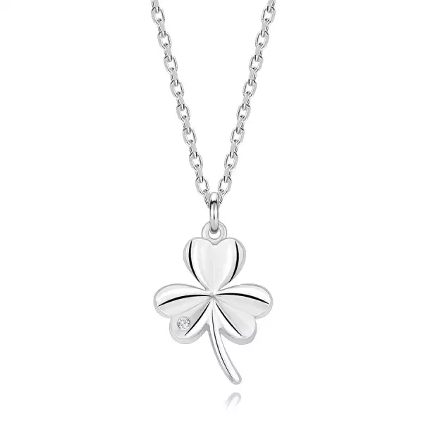 925 ezüst nyaklánc - szívecske, átlátszó briliánssal