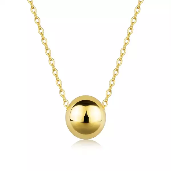 9K sárga arany nyaklánc - sima golyó, finom láncon