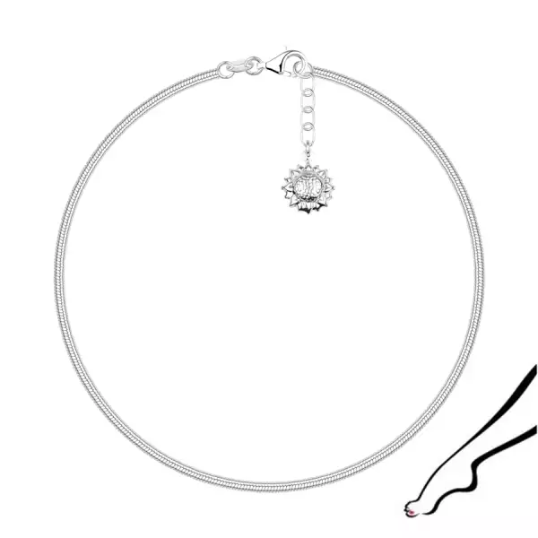 925 ezüst bokalánc - napraforgó motívum, kerek lánccal