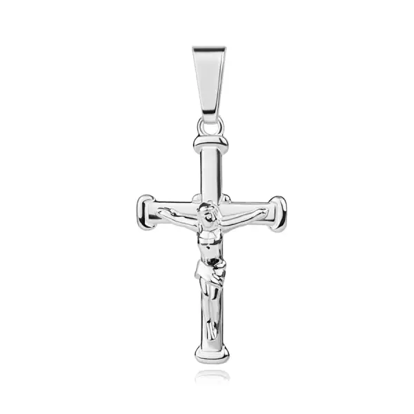 925 ezüst medál - latin kereszt, keresztre feszített Krisztus