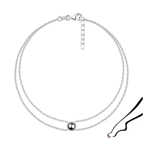 925 ezüst bokalánc - mozgó golyó, dupla lánc