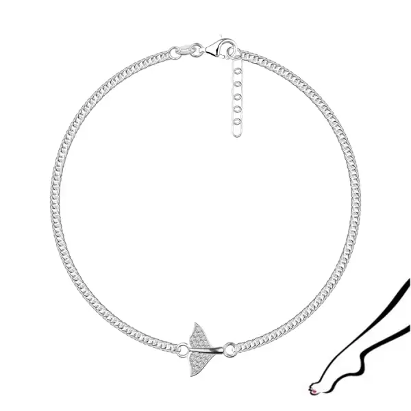 925 ezüst bokalánc- bálna farok, átlátszó cirkóniák