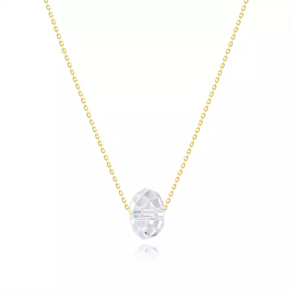 375 sárga arany nyaklánc - Swarovski kristály szivárványos tükröződéssel