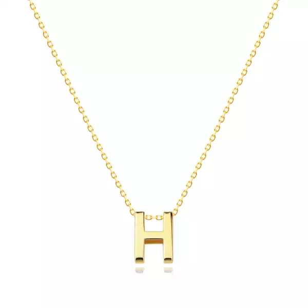 9K sárga arany nyaklánc - dupla, nagy H betűvel