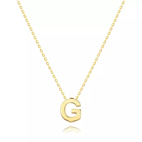9K sárgaarany nyaklánc - dupla, nagy G betűvel