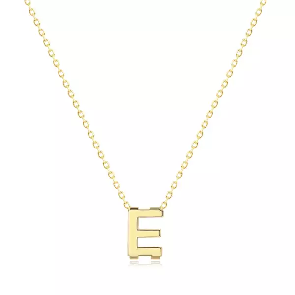9K sárga arany nyaklánc - dupla, nagy nyomtatott E betűvel