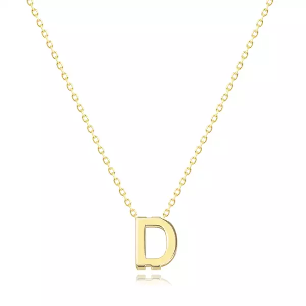 9K sárga arany nyaklánc - dupla, nagy D betűvel