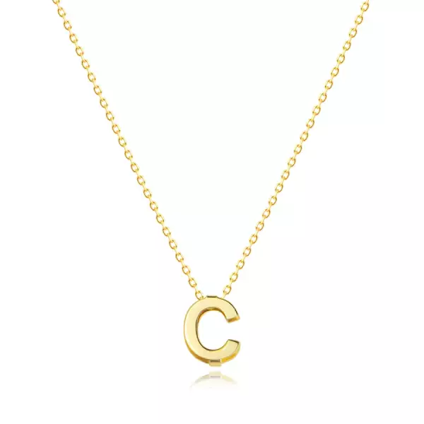 9K sárga arany nyaklánc - dupla, nagy C betűvel