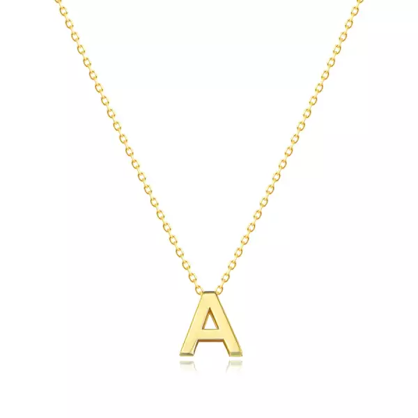9K sárga arany nyaklánc - dupla, nagy A betűvel