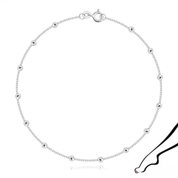 925 ezüst bokalánc - szimmetrikusan rögzített sima gyöngyök