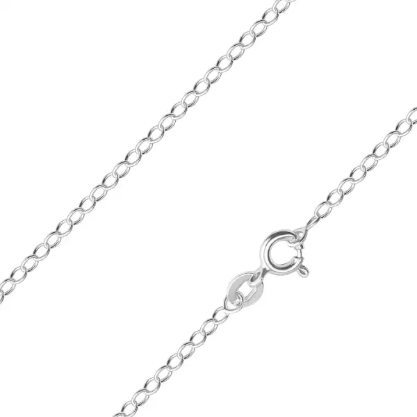 925 ezüst lánc - sima ovális láncszemek, szélesség 2 mm, hossz 450 mm