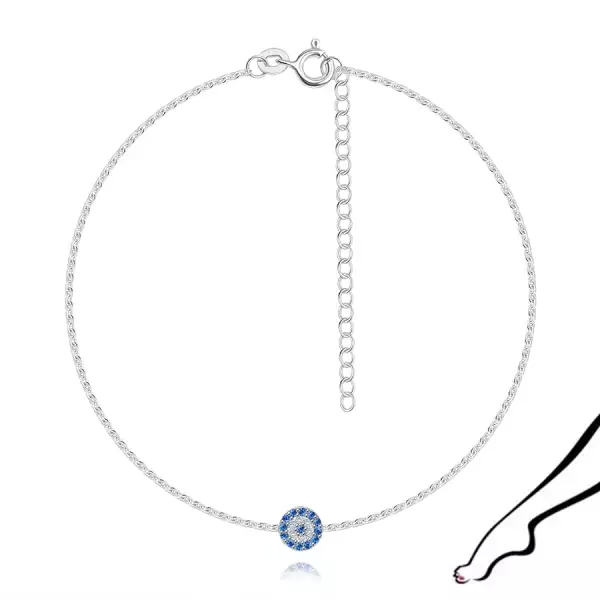 925 ezüst bokalánc - kör kék és átlátszó cirkóniákkal