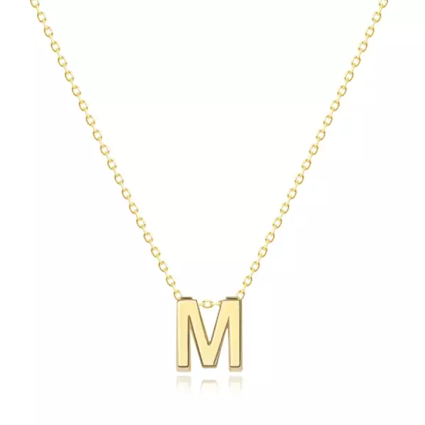 9K sárga arany nyaklánc - dupla nagybetűs M