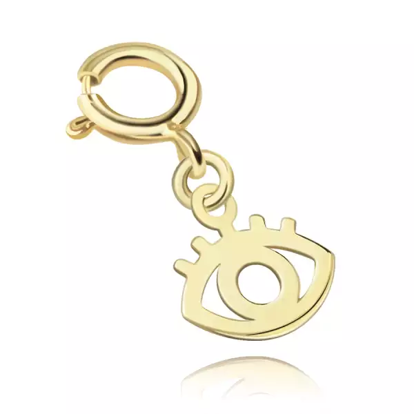  375 sárga arany levehető karkötő medál - védőszem pillákkal